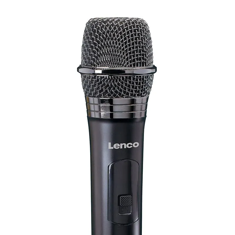 Microphone sans fil avec récepteur 6,3 mm Noir - LENCO - MCW011BK