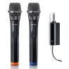 Set de 2 microphones sans fil avec récepteur 6,3 mm Noir - LENCO - MCW020BK