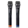 Set de 2 microphones sans fil avec récepteur 6,3 mm Noir - LENCO - MCW020BK