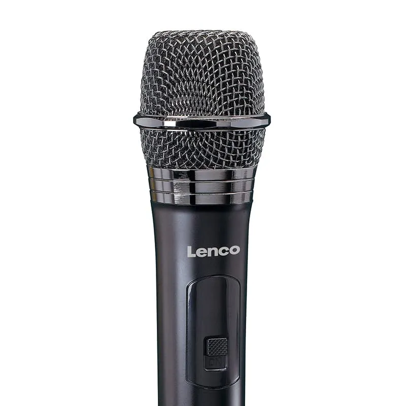 Set de 2 microphones sans fil avec récepteur 6,3 mm Noir - LENCO - MCW020BK