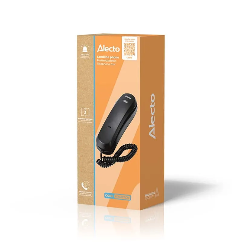 Téléphone filaire fixe simple avec touches mémoire Noir - ALECTO - CW10