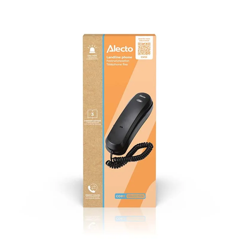 Téléphone filaire fixe simple avec touches mémoire Noir - ALECTO - CW10