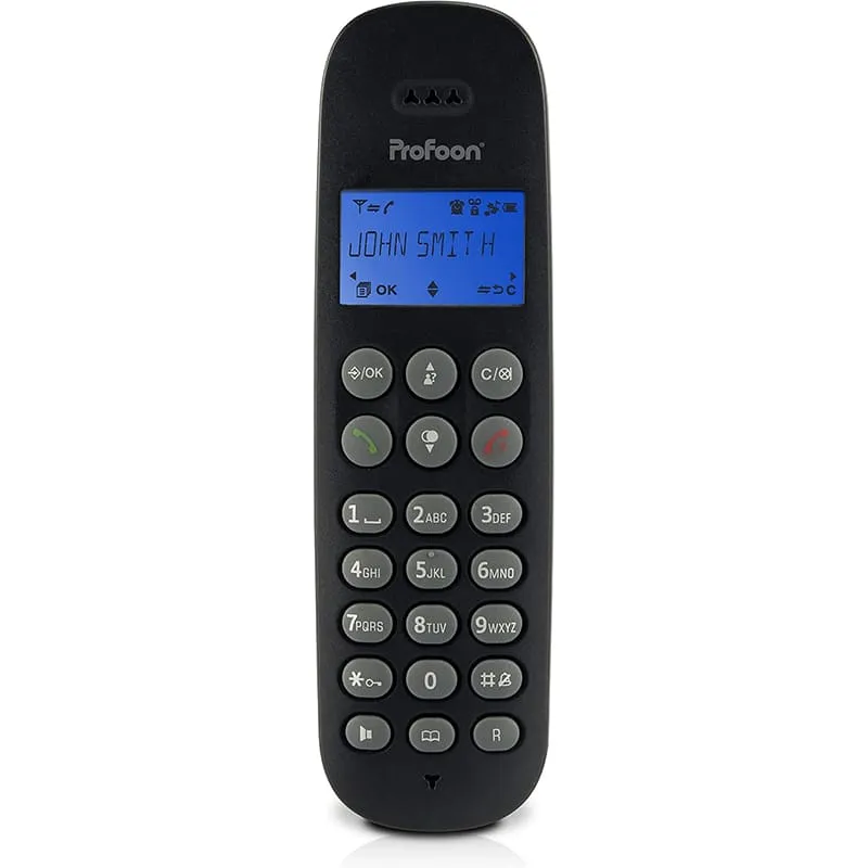 Téléphone sans fil Dect 1 combiné Noir - PROFOON - PDX300