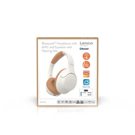 Casque sans fil Bluetooth avec réduction de bruit active Gris/Blanc - LENCO - HPB-830GY