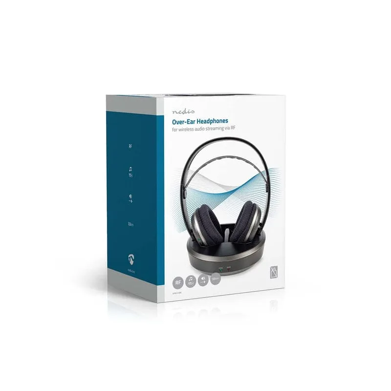 Casque TV sans fil RF Argent/Noir - NEDIS - HPRF210BK