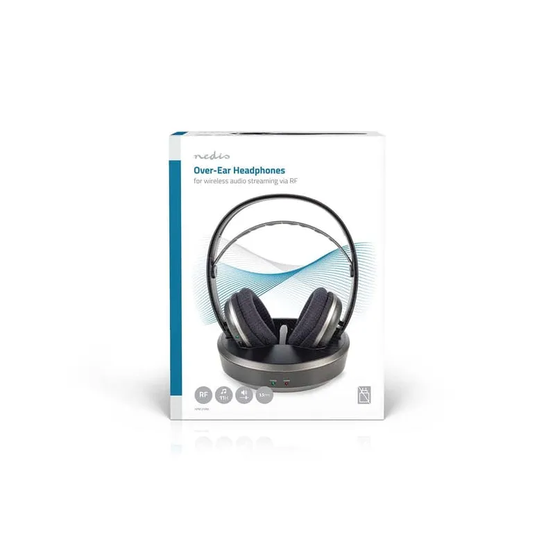 Casque TV sans fil RF Argent/Noir - NEDIS - HPRF210BK