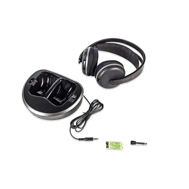 Casque TV sans fil RF Argent/Noir - NEDIS - HPRF210BK