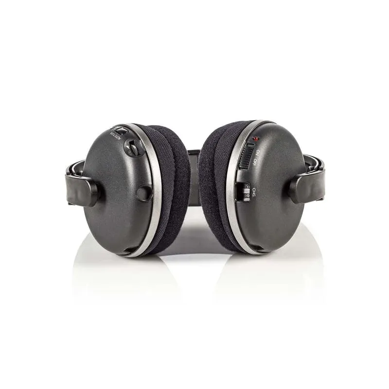 Casque TV sans fil RF Argent/Noir - NEDIS - HPRF210BK