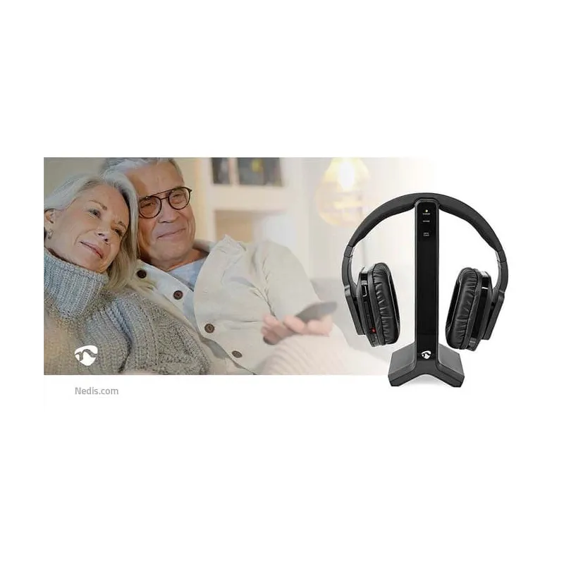 Casque TV sans fil RF 2.4 GHz Noir - NEDIS - HPRF321BK