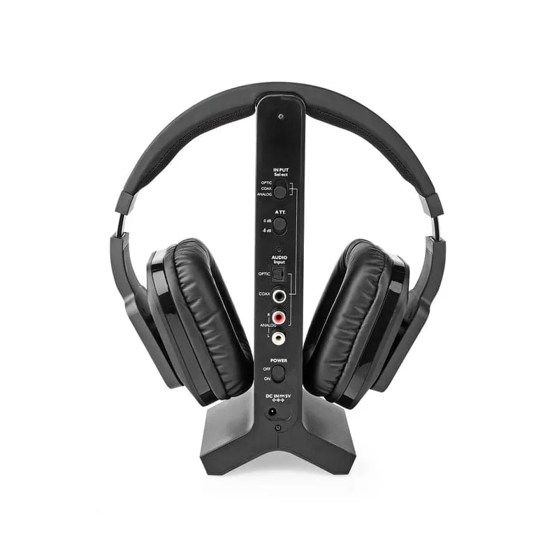 Casque TV sans fil RF 2.4 GHz Noir - NEDIS - HPRF321BK