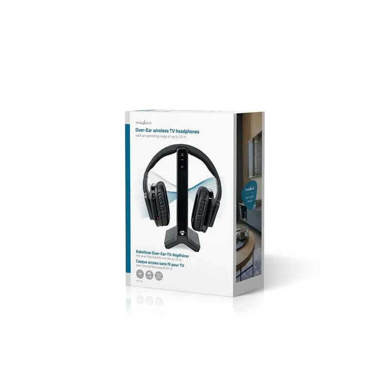 Casque TV sans fil RF 2.4 GHz Noir - NEDIS - HPRF321BK