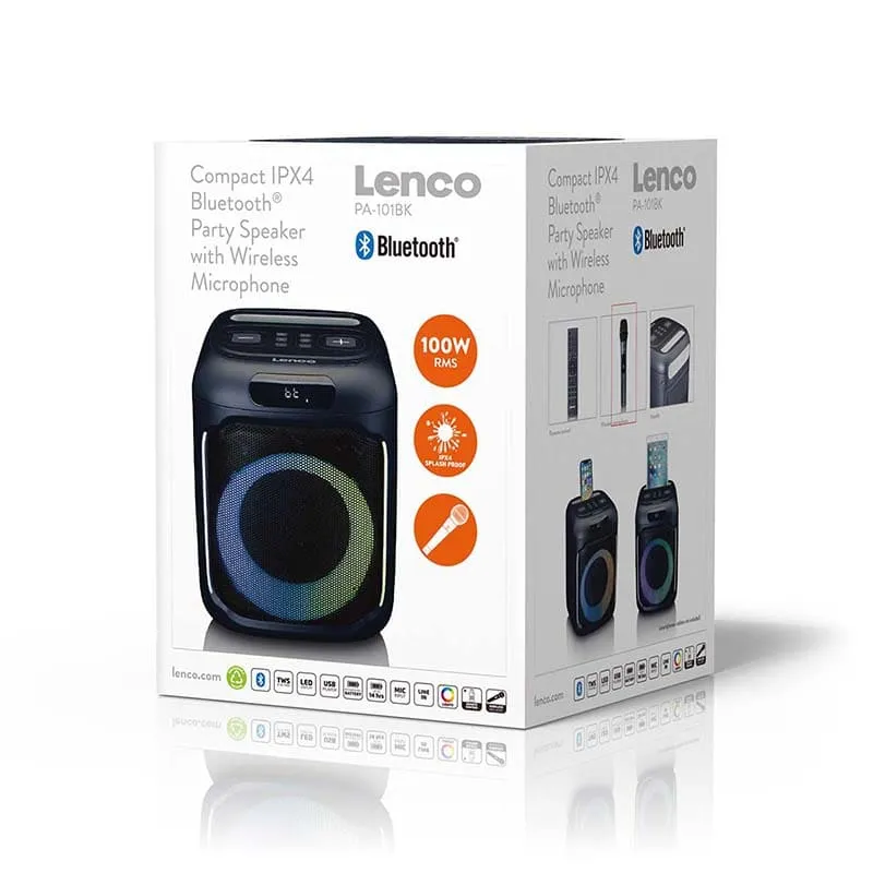Enceinte bluetooth 100W avec micro sans fil Noir - LENCO - PA101BK