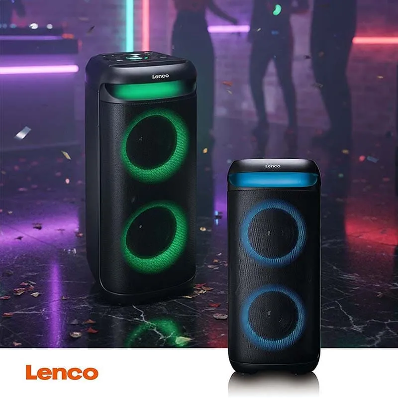 Enceinte bluetooth avec effets lumineux LED 100W Noir - LENCO - PA210BK