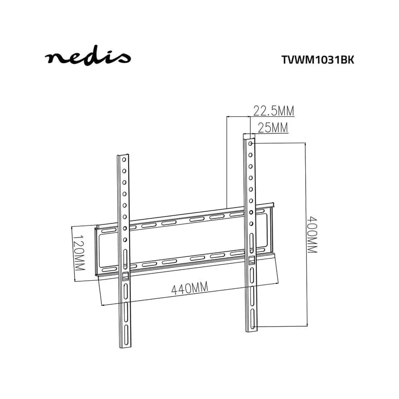 Support mural TV fixe 23-55" Noir - NEDIS - TVWM1031BK