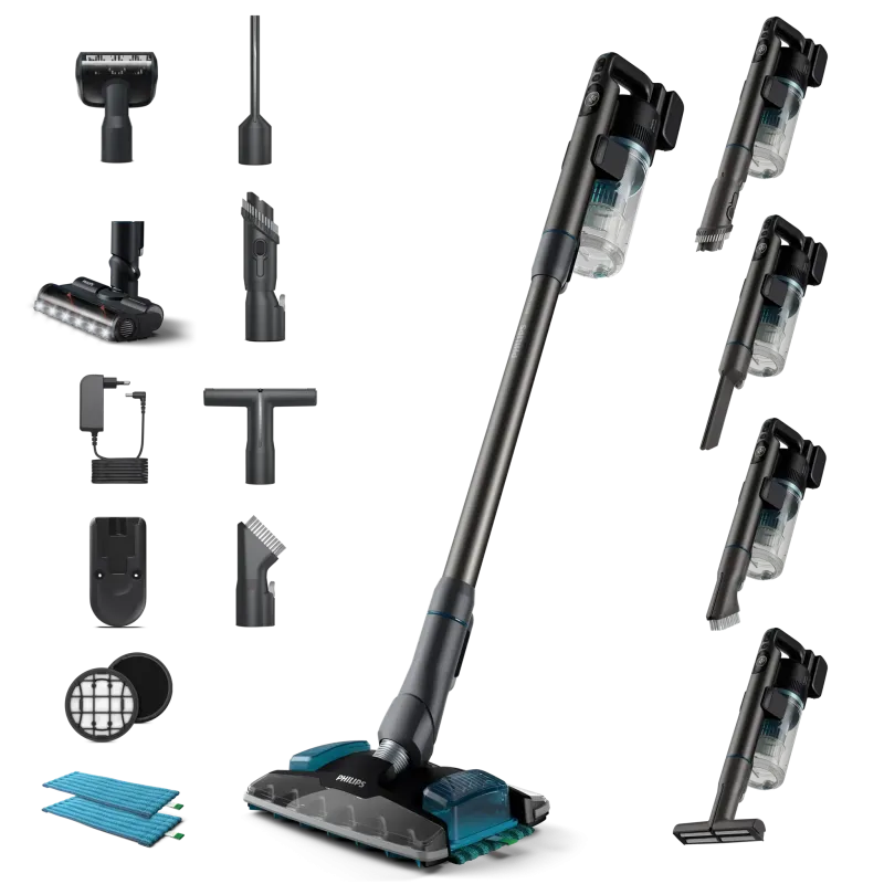 Aspirateur balai sans fil Série 8000 PowerCyclone 12 Aqua noir - PHILIPS - XC8057/1