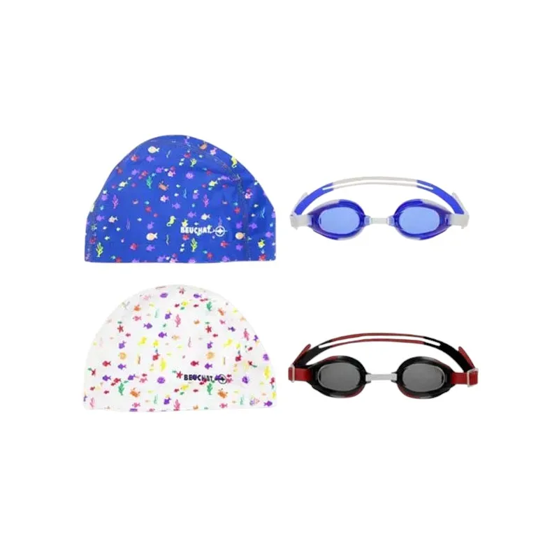 Set de piscine enfant lunettes silicone et bonnet textile - BEUCHAT - 493236