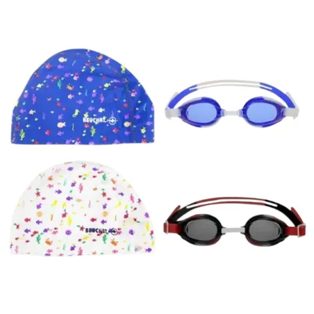 Set de piscine enfant lunettes silicone et bonnet textile - BEUCHAT - 493236