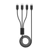 Câble de charge 3en1 USB-C vers Lightning/USB-C/Micro USB 2m Noir - VORTEX - CAB3IN12MBLK