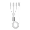 Câble de charge 3en1 USB-C vers Lightning/USB-C/Micro USB 2m Blanc - VORTEX - CAB3IN12MWHT