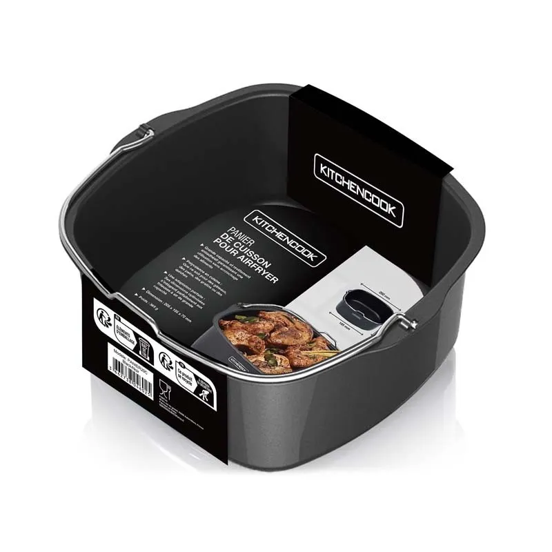 Panier pour friteuse à air 21×22×7 cm Inox - KITCHENCOOK - PANIER20C