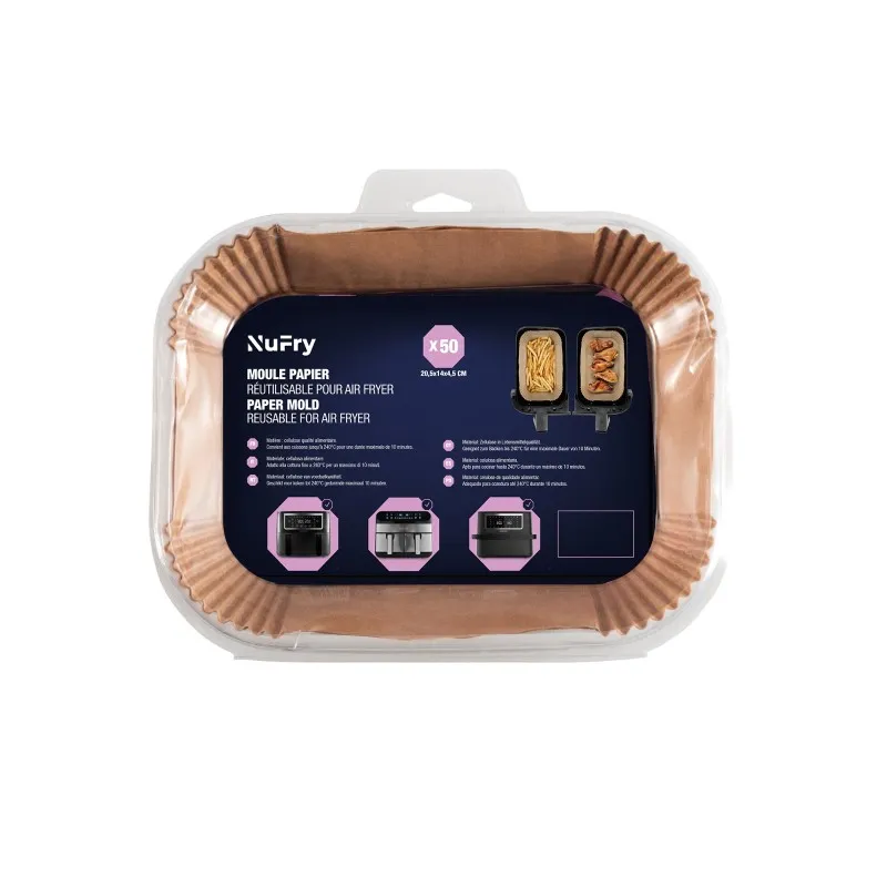 Moules papier cuisson friteuse à air 50 pièces - NUFRY - PAPEREC50P