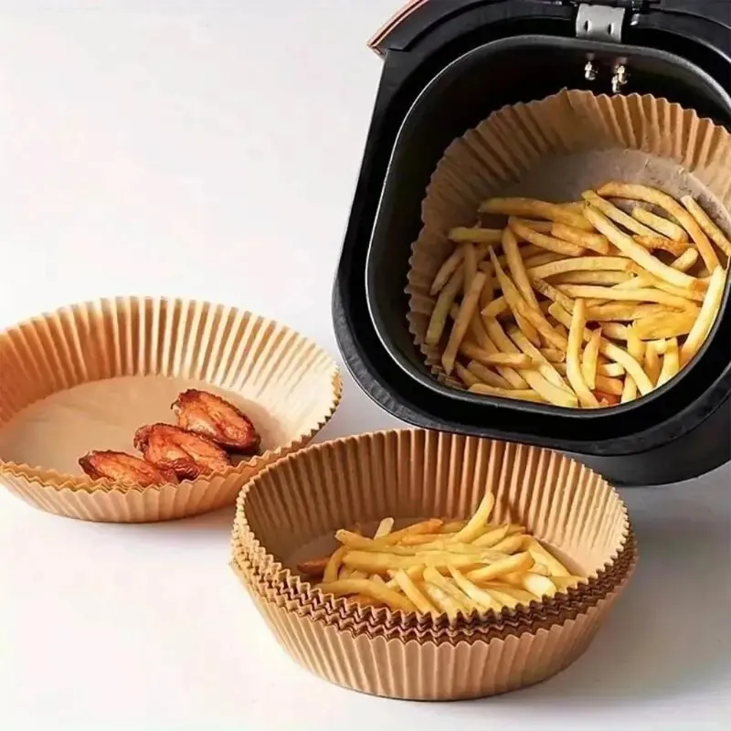 Set de 50 papiers cuisson ronds friteuse à air 20 cm - NUFRY - PAPEROUND
