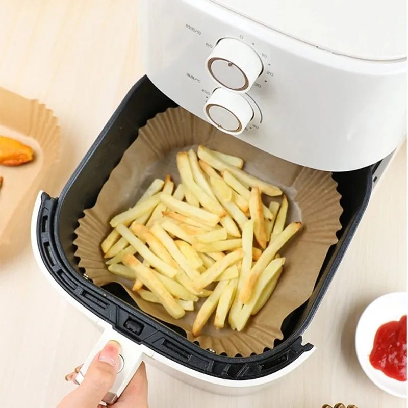 Set de 50 moules papier cuisson carré friteuse à air 23cm - NUFRY - PAPERSQUARE2350