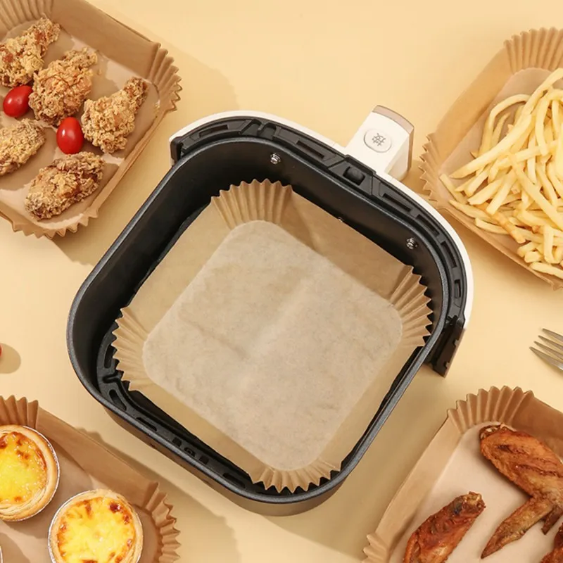 Set de 50 moules papier cuisson carré friteuse à air 23cm - NUFRY - PAPERSQUARE2350