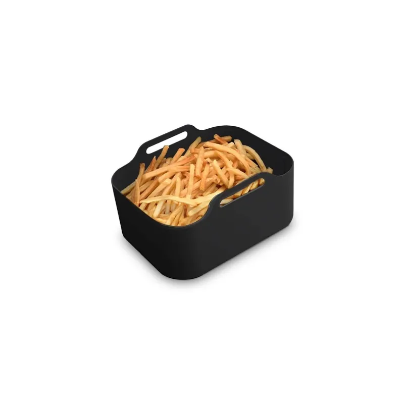 Set de 2 paniers rectangulaires en silicone 21,5cm Noir - KITCHENCOOK - SILIPOT2BLACK