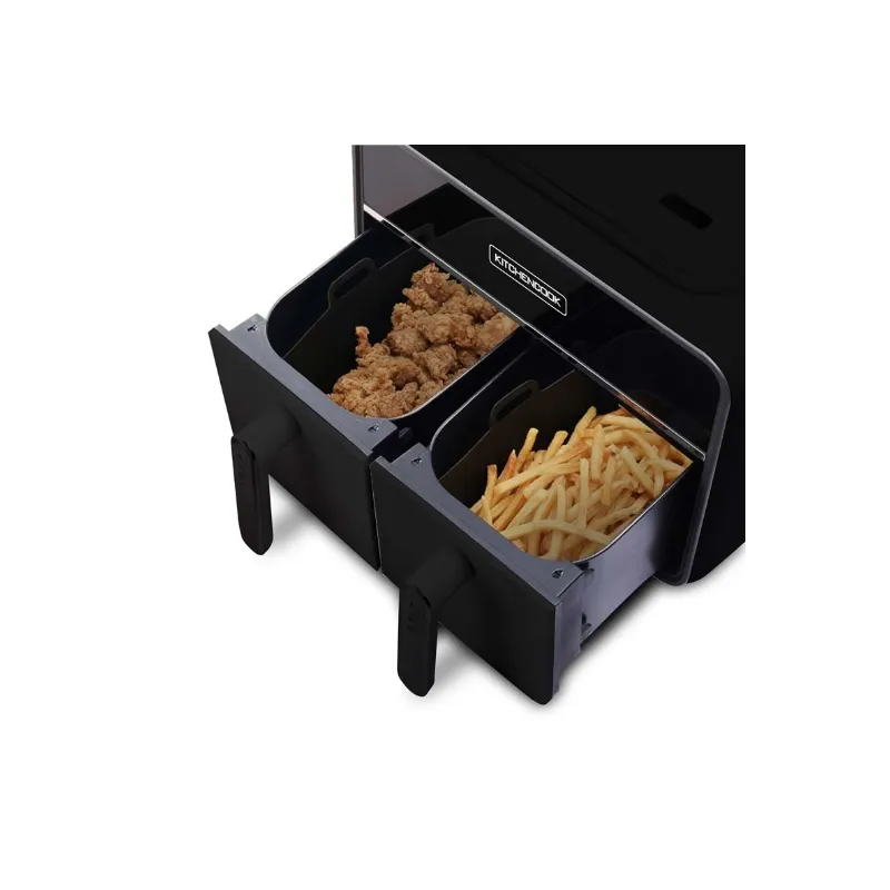 Set de 2 paniers rectangulaires en silicone 21,5cm Noir - KITCHENCOOK - SILIPOT2BLACK