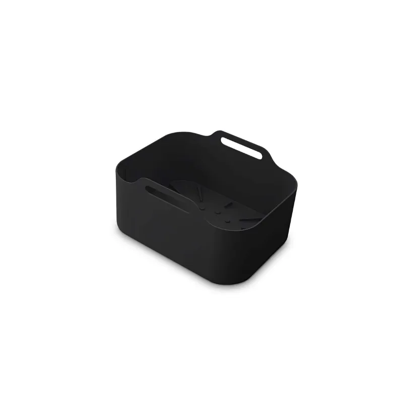 Set de 2 paniers rectangulaires en silicone 21,5cm Noir - KITCHENCOOK - SILIPOT2BLACK