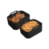 Set de 2 paniers rectangulaires en silicone 21,5cm Noir - KITCHENCOOK - SILIPOT2BLACK