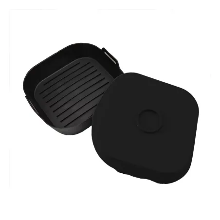 Set de 2 paniers carrés en silicone 21 cm Noir - KITCHENCOOK - SILIPOTSQUAREBLK