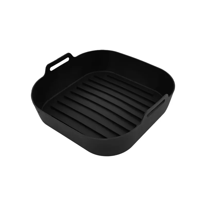 Set de 2 paniers carrés en silicone 21 cm Noir - KITCHENCOOK - SILIPOTSQUAREBLK
