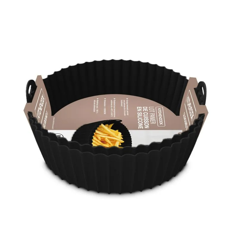 Set de 2 moules ronds en silicone 20 cm Noir - KITCHENCOOK - SILIROUND2BLACK
