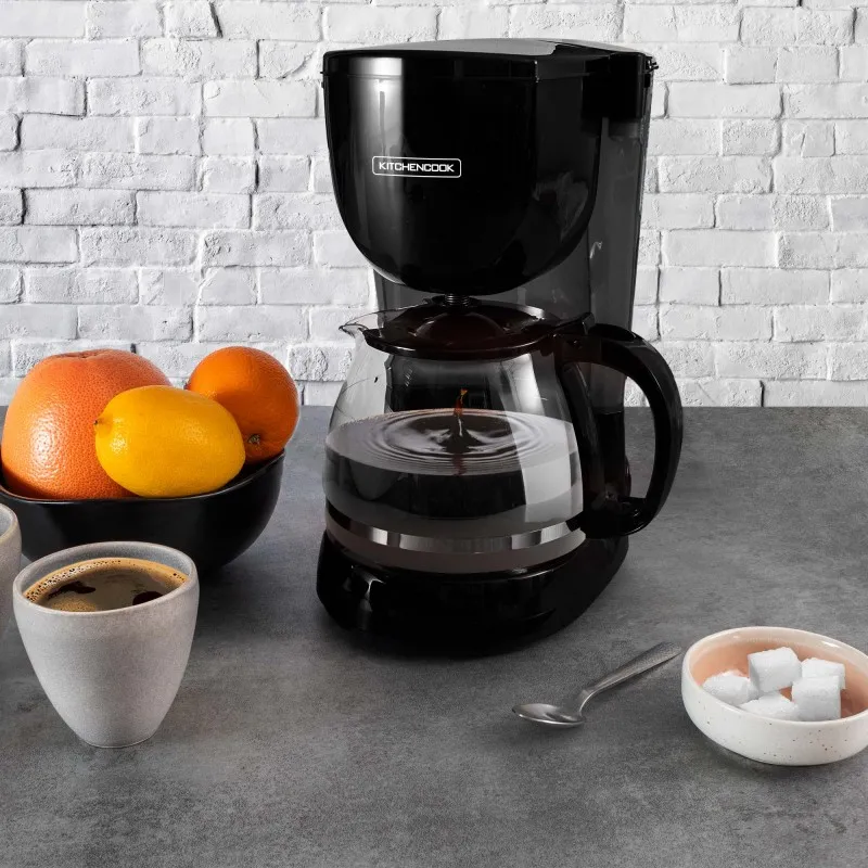 Cafetière filtre 10 tasses 750W 1,25L  Noir - KITCHENCOOK - COSYCOFFEE