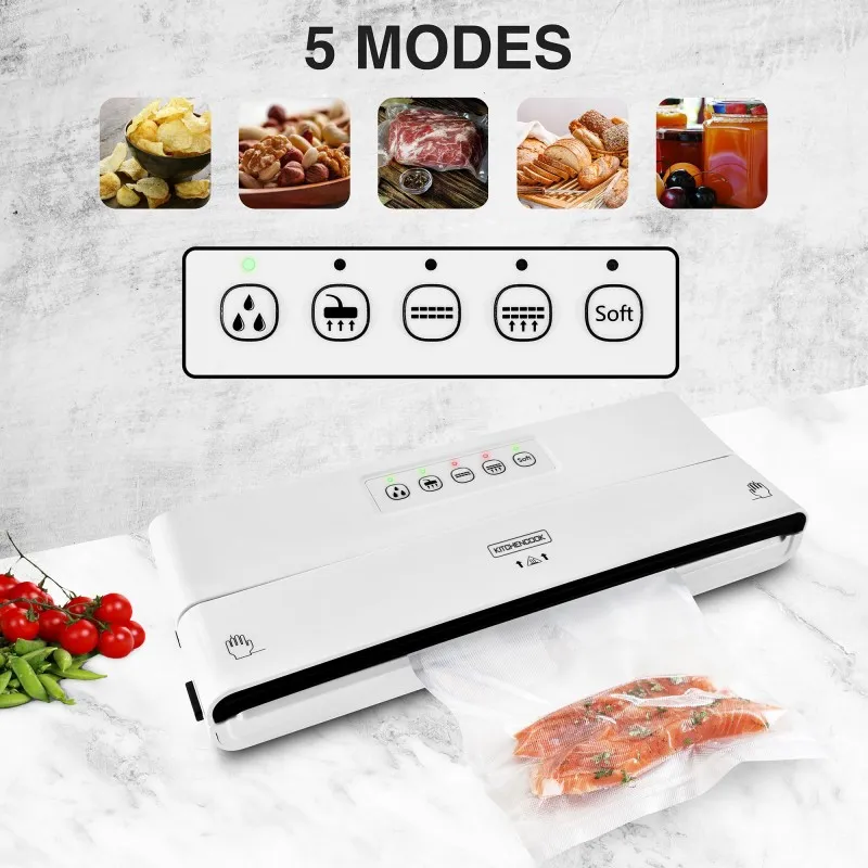 Machine sous vide avec coupe-rouleau 125W Blanc - KITCHENCOOK - AIRPROTECT300