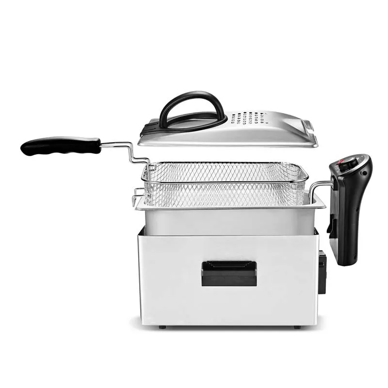Friteuse semi-pro K-Fry avec vitre 2100W 3L Inox - KITCHENCOOK - KFRYINOX