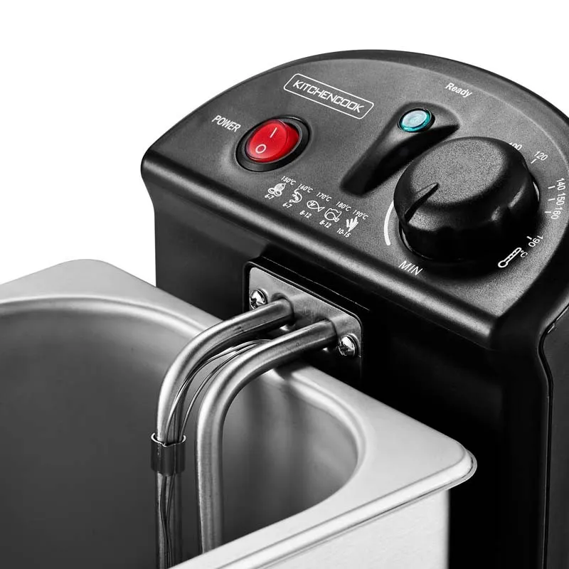 Friteuse semi-pro K-Fry avec vitre 2100W 3L Inox - KITCHENCOOK - KFRYINOX