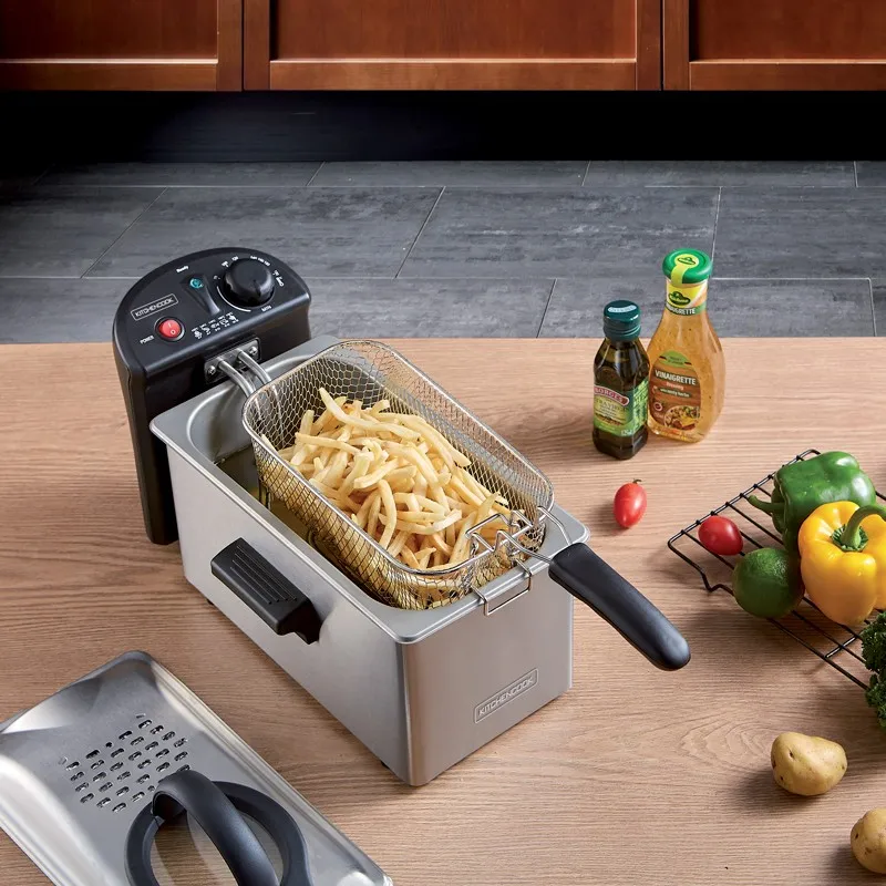 Friteuse semi-pro K-Fry avec vitre 2100W 3L Inox - KITCHENCOOK - KFRYINOX