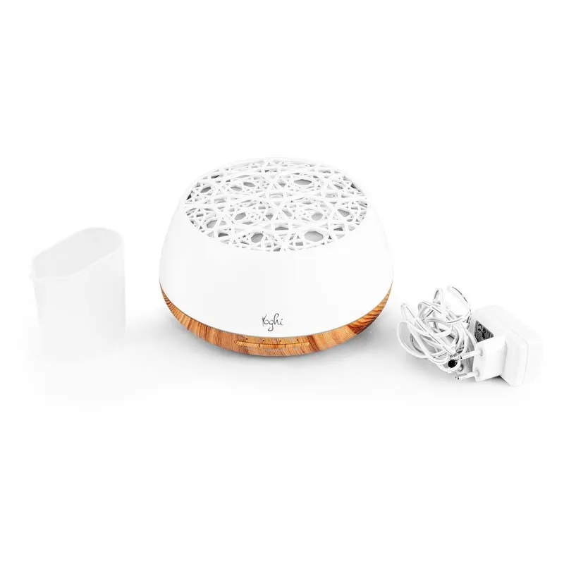Diffuseur d'arôme et humidificateur LED 7W 400ml Blanc - YOGHI - AROMI400WHITE