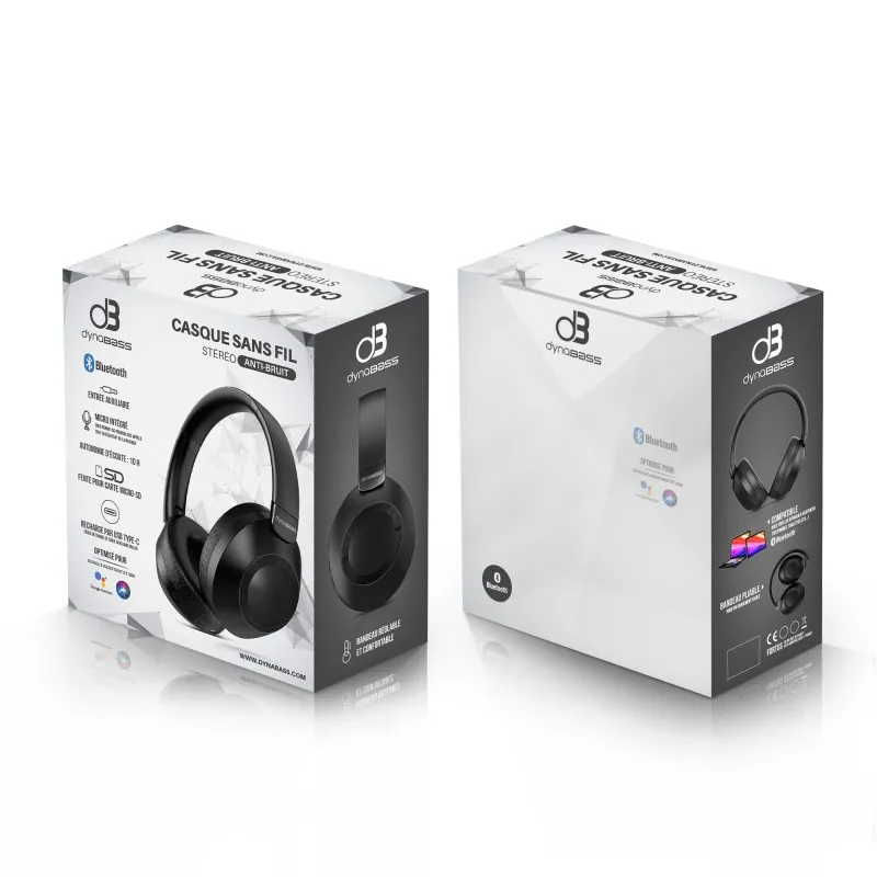 Casque stéréo Bluetooth 5.3 antibruit Noir - DYNABASS - DBX560BLACK6