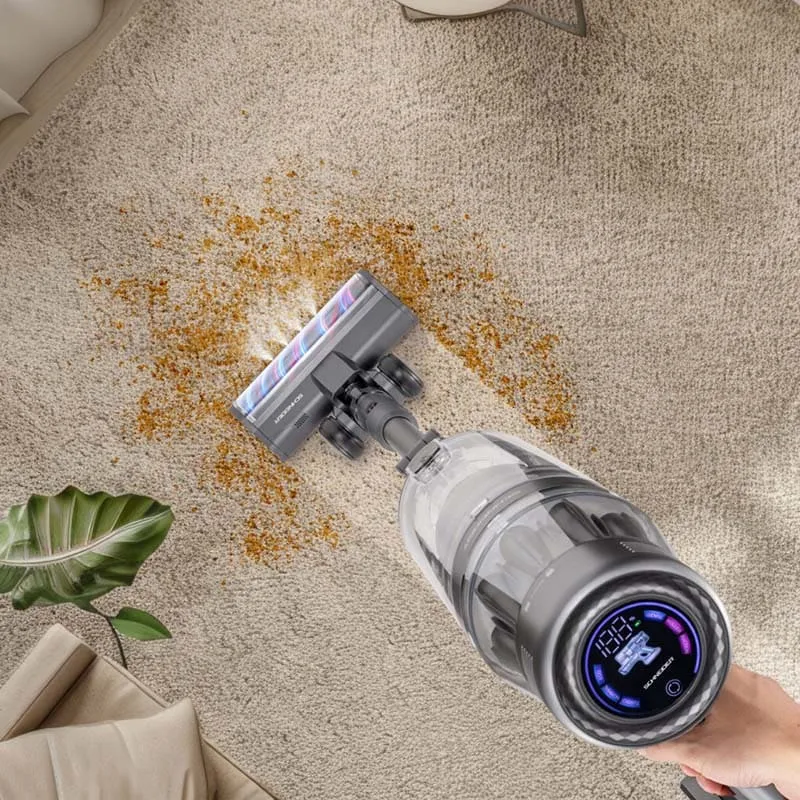 Aspirateur balai sans fil tube pliable 550W Gris - SCHNEIDER - SCHV55P