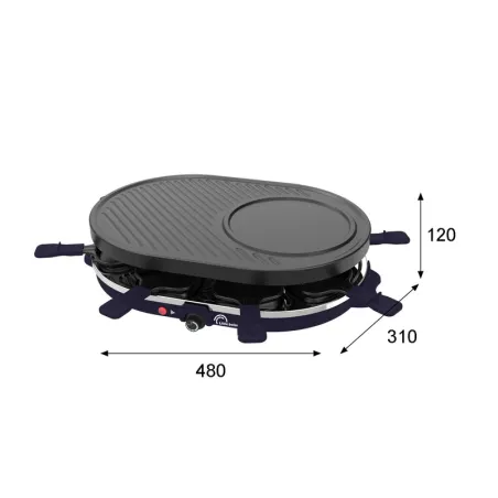 Appareil à raclette Multi Cheese 8 1200W Bleu nuit - LITTLE BALANCE - LB8749