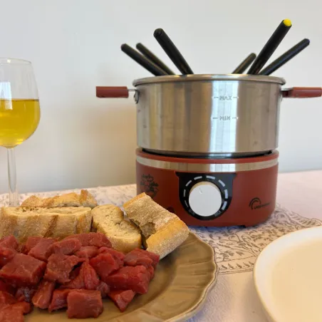 Appareil à fondue Little Fondue Meuuuuh 650W 1,8L Piment - LITTLE BALANCE - LB8962