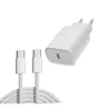 Chargeur secteur USB-C 20W avec câble USB-C vers USB-C 1,5 m Blanc - GEEK MONKEY - GM050