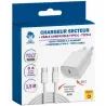 Chargeur secteur USB-C 20W avec câble USB-C vers USB-C 1,5 m Blanc - GEEK MONKEY - GM050