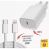 Chargeur secteur USB-C 20W avec câble USB-C vers Lightning 1,5 m - GEEK MONKEY - GM060