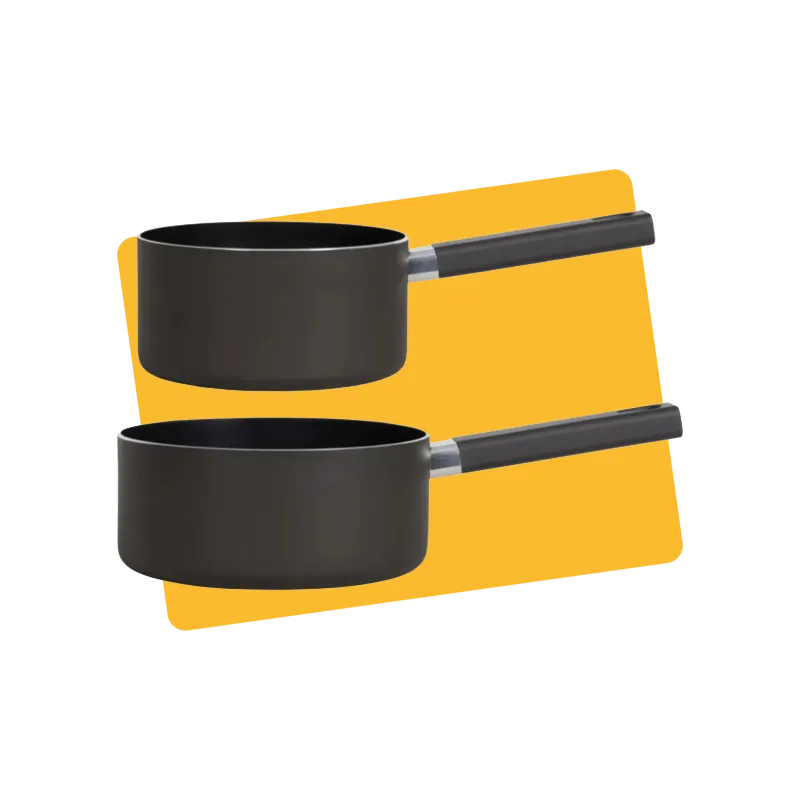 Set 2 casseroles aluminium 18 / 20 cm noir - LIVOO - MEP154N