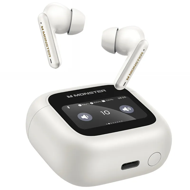 Écouteurs bluetooth sans fil TH300 tactile avec écran blanc - MONSTER